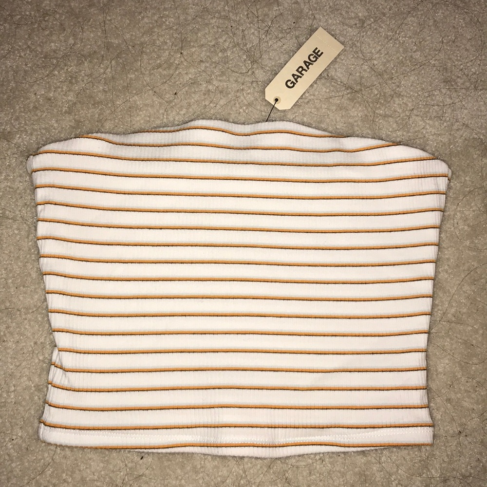 garage striped tube top